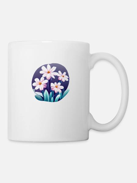 Blumen Blumenwiese Blumenstrauß Floristik - Tasse - Weiß