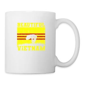 Vietnam Viet Bauern Reisfeld Flagge I Geschenk - Tasse - Weiß - Rechts