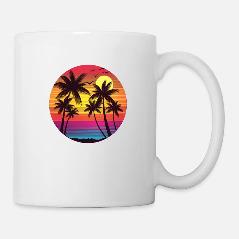 Magie du coucher de soleil sur la plage - Mug blanc - blanc