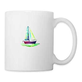 Voilier Voilier Voilier à voile - Mug blanc - blanc - Droite
