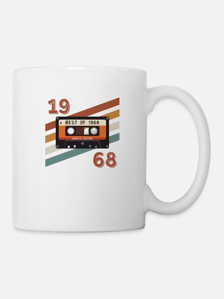 1968 rétro vintage anniversaire - Mug blanc - blanc