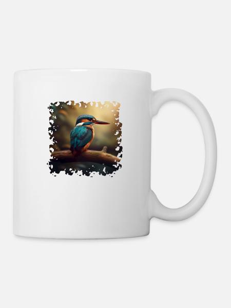 Eisvögel leben an Gewässern - Tasse - Weiß
