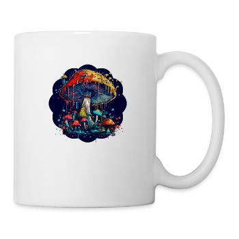 Neon - Mushrooms - Psychedelic Nature - Amanita Ma - Tasse - Weiß - Rechts
