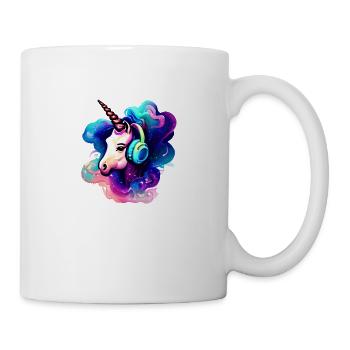 Licorne Licornes Licorne Écoutez de la musique Animal mythique - Mug blanc - blanc - Droite