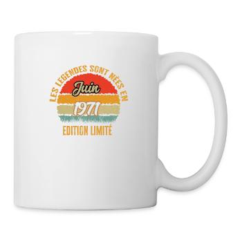 Légendes sont née en Juin 1971 édition limitée - Mug blanc - blanc - Droite
