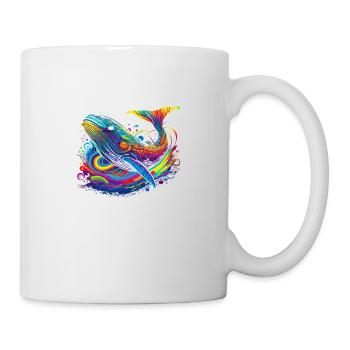 Neon - Whale - Floating in Space - neg - Tasse - Weiß - Rechts