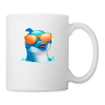 Chas der Brillendelfin - Tasse - Weiß - Rechts