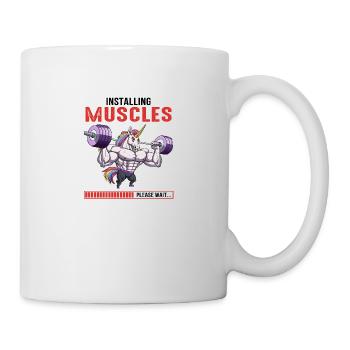 Installing Muscles Please Wait - Tasse - Weiß - Rechts