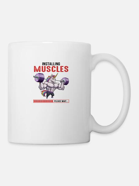 Installing Muscles Please Wait - Tasse - Weiß