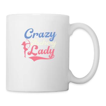 Crazy Archery Lady Archer Target Bow & Arrows - Mug - white - Right