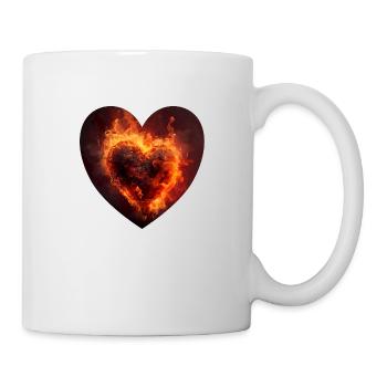 Burning heart, a powerful symbol of love - Mug - white - Right