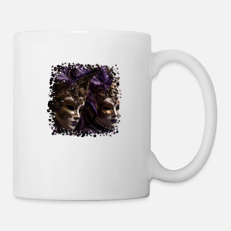 Il existe différents types de masques vénitiens - Mug blanc - blanc