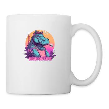 Hippos - High on Life - Tasse - Weiß - Rechts