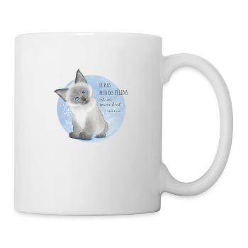 "Le plus petit des félins est une oeuvre d'art" il - Mug blanc - blanc - Droite