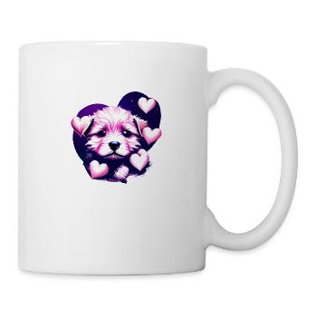Pudel Hundeliebe Pudelwelpe Hundewelpe Hundehalter - Tasse - Weiß - Rechts