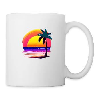 Sommerurlaub Palmen Insel Sonne Palme Strand - Tasse - Weiß - Rechts