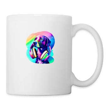 Les propriétaires du Labrador écoutent de la musique Labrador Retriever - Mug blanc - blanc - Droite