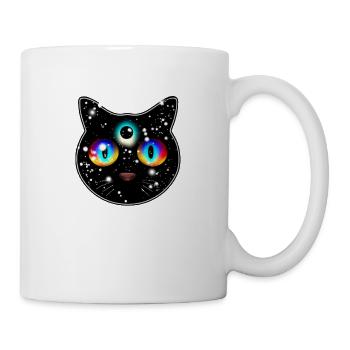 Chat trippy avec des yeux de galaxie - Mug blanc - blanc - Droite