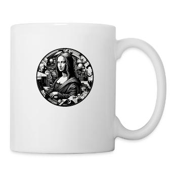 Lächeln einer mysteriösen Schönheit - künstlerischer Druck - Tasse - Weiß - Rechts