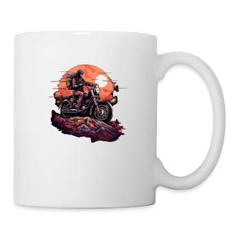Zak the biker under the moon - Mug - white - Right