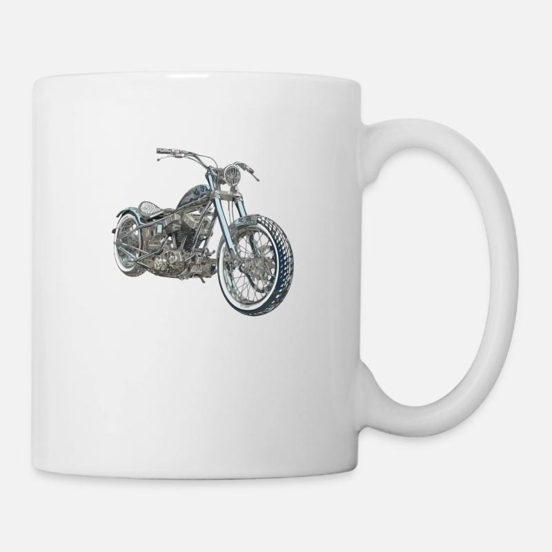 Zaz Motorrad Chopper - Tasse - Weiß