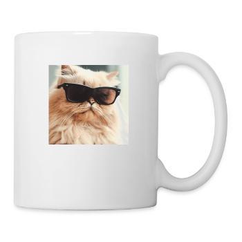 Persian cat Negan with sunglasses - Mug - white - Right