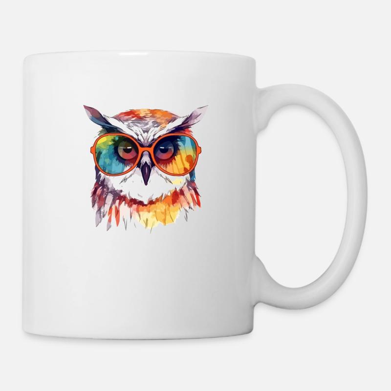 Chouchou la chouette à lunettes - Mug blanc - blanc