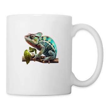 Caméléon sur branche - Mug blanc - blanc - Droite