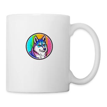 Rainbow Dreams: Anime Husky Dog Print - Mug - white - Right
