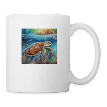 Modern Colourful Turtle Wall Art - Mug - white - Right