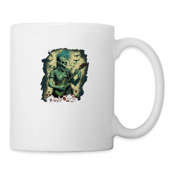 zombie with rock guitar - Mug - white - Right