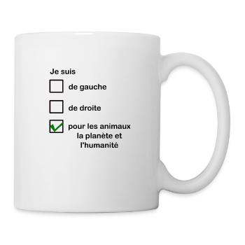 je suis pour les animaux la planète et l'humanité - Mug blanc - blanc - Droite