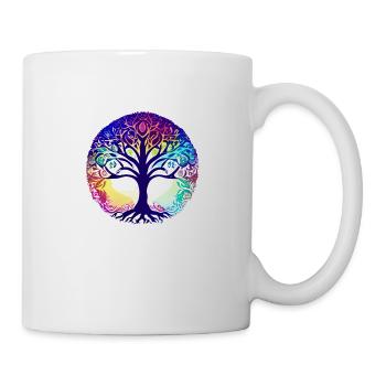 Lebensbaum Meditation Yoga Baum des Lebens - Tasse - Weiß - Rechts