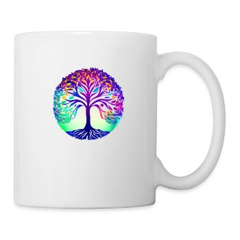 Lebensbaum Meditation Baum des Lebens Yoga - Tasse - Weiß - Rechts