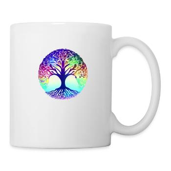 Lebensbaum Meditation Yoga Baum des Lebens - Tasse - Weiß - Rechts