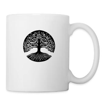 Lebensbaum Meditation Baum des Lebens Yoga - Tasse - Weiß - Rechts