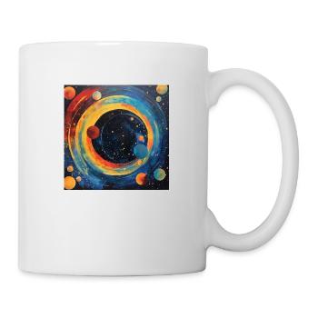 Zirkuläre Abstraktion des Sonnensystems - Tasse - Weiß - Rechts