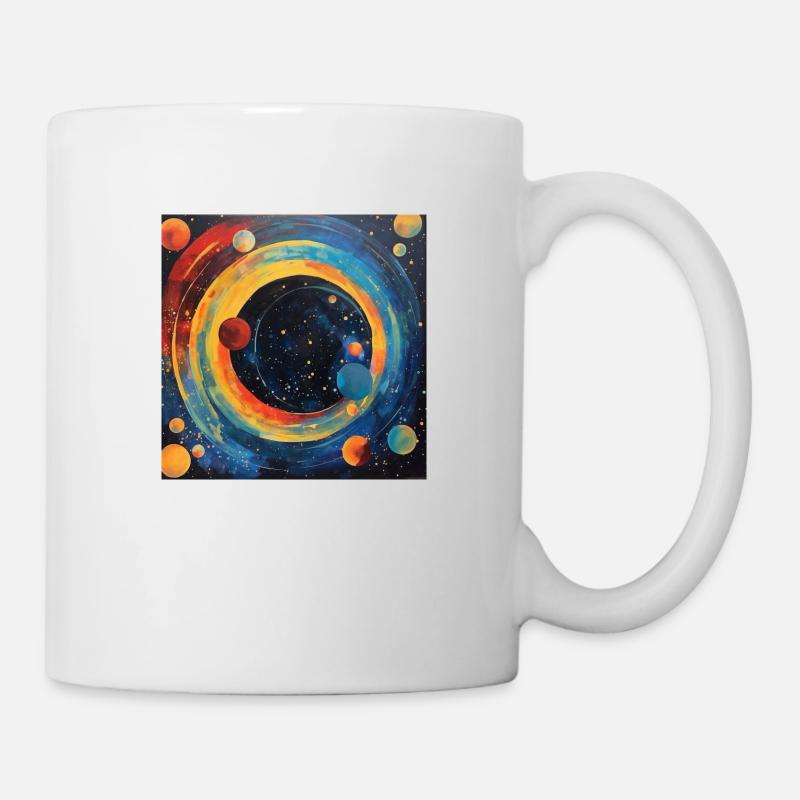 Zirkuläre Abstraktion des Sonnensystems - Tasse - Weiß