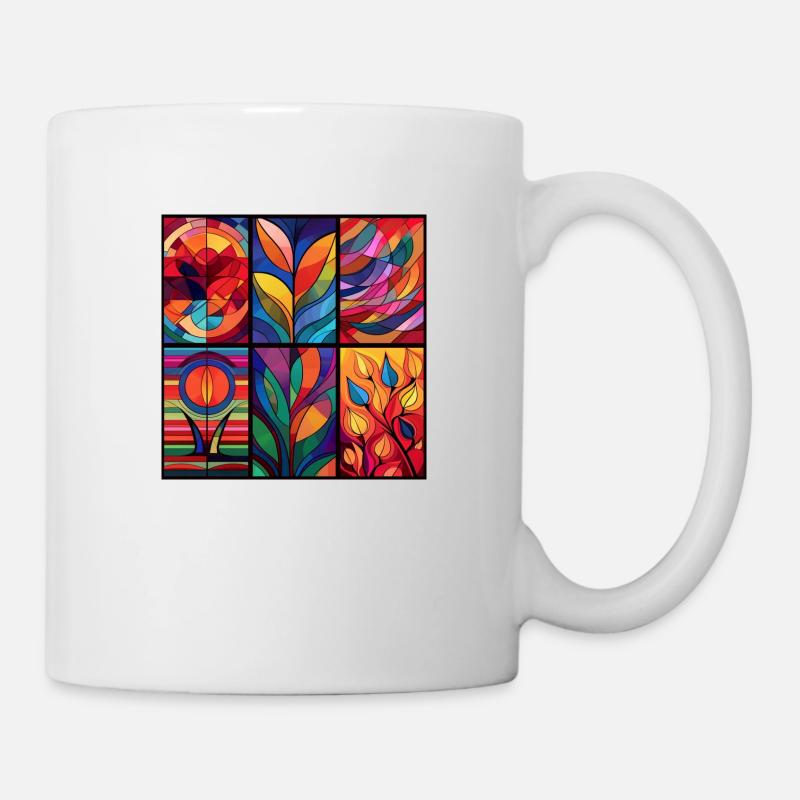 Art inspiré par la foi dans des vitraux colorés - Mug blanc - blanc