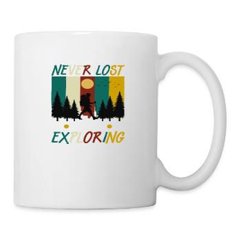 Never Lost always Exploring - Tasse - Weiß - Rechts