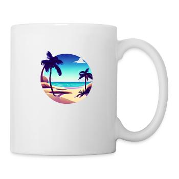 Sommerurlaub Insel Sonne Palme Strand Palmen - Tasse - Weiß - Rechts