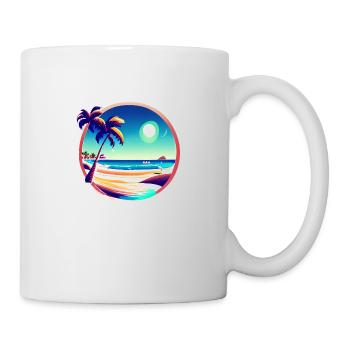 Sommerurlaub Insel Palmen Sonne Palme Strand - Tasse - Weiß - Rechts