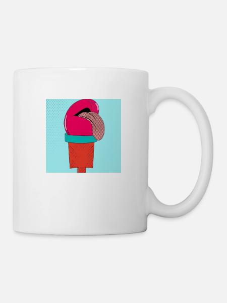 Die Eis-Zunge - Tasse - Weiß