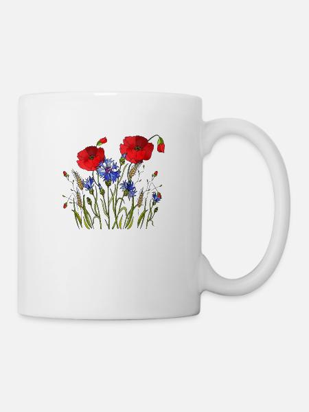 Blumen - Tasse - Weiß