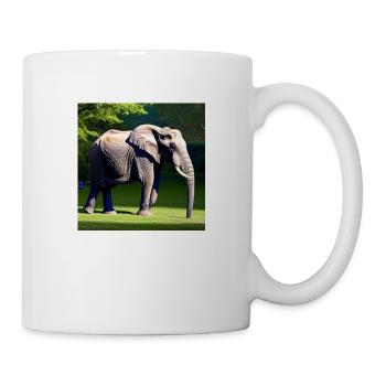 Elephant in a meadow - Mug - white - Right
