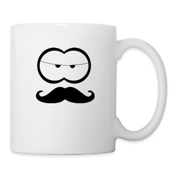 augen mit bart Design - Tasse - Weiß - Rechts