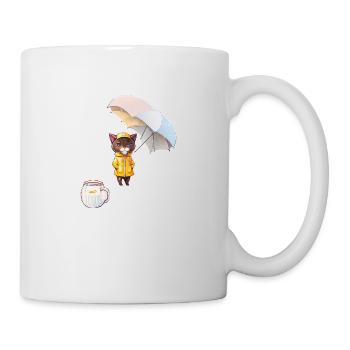 Drôle de chat et de café - Mug blanc - blanc - Droite