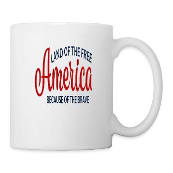 America Land Of The Free Because of the Brave - Mug - white - Right