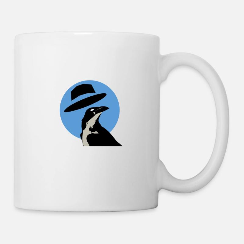 Blaue kühle Krähe - Tasse - Weiß