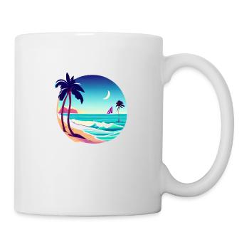 Sommerurlaub Palmen Insel Sonne Palme Strand - Tasse - Weiß - Rechts